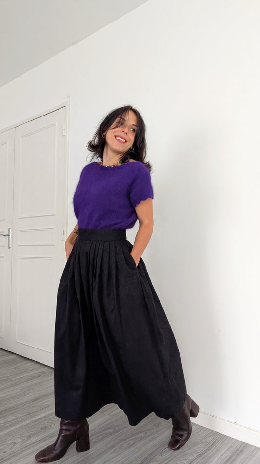 Jupe midi pure laine T38