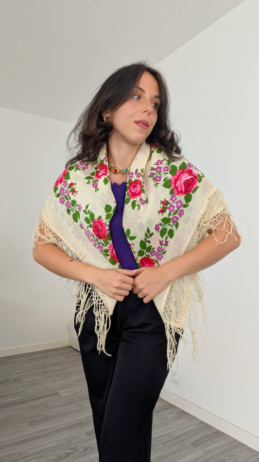 Foulard laine douce 70s