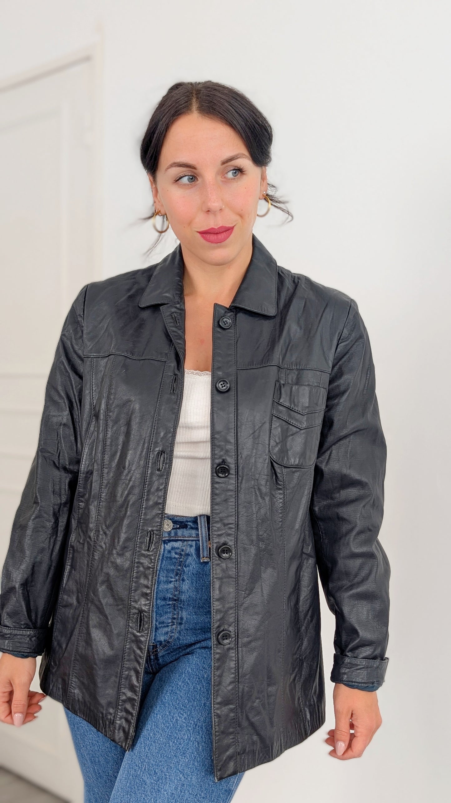 Veste cuir 70s T38