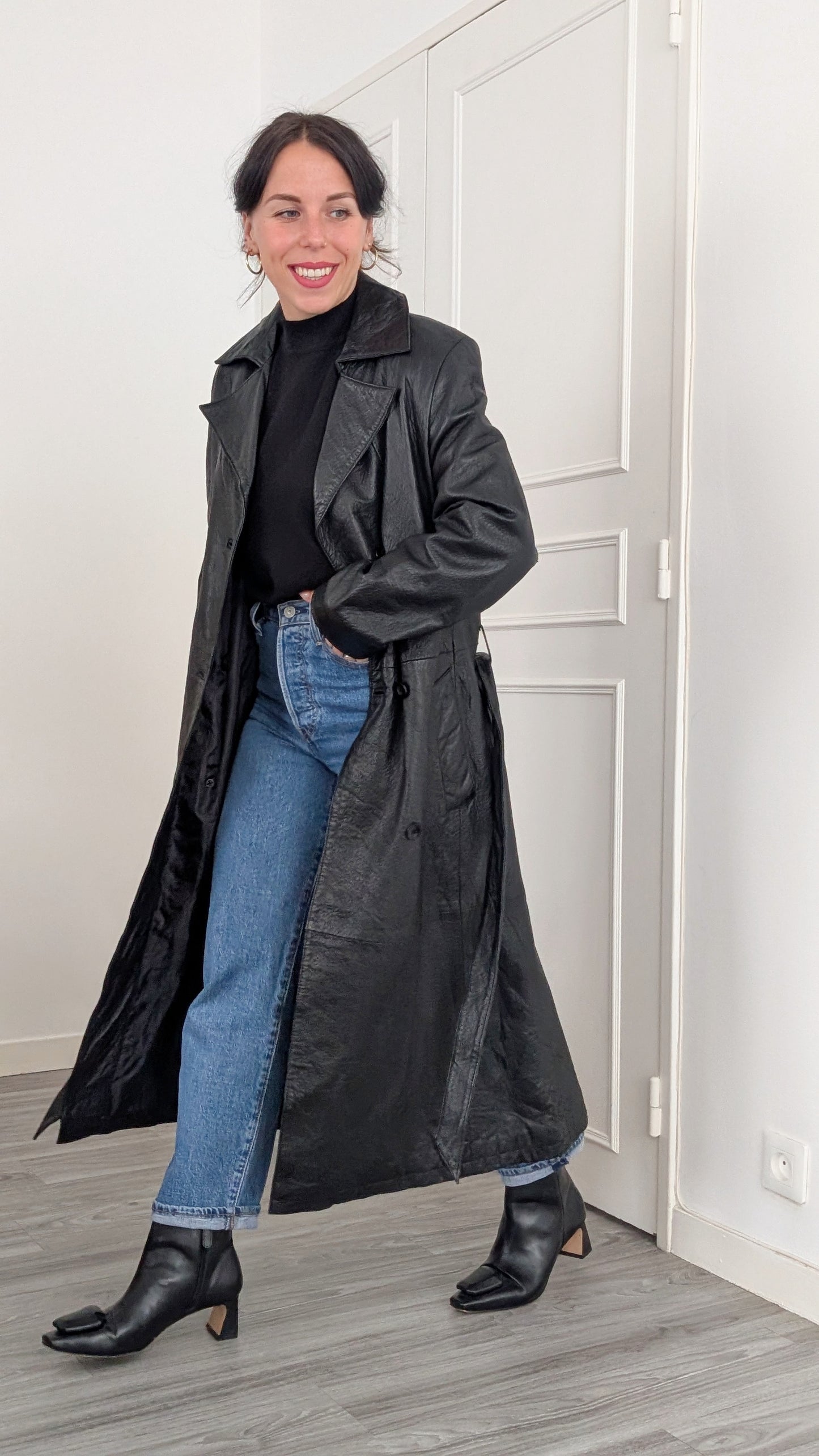 Trench cuir 80s T40