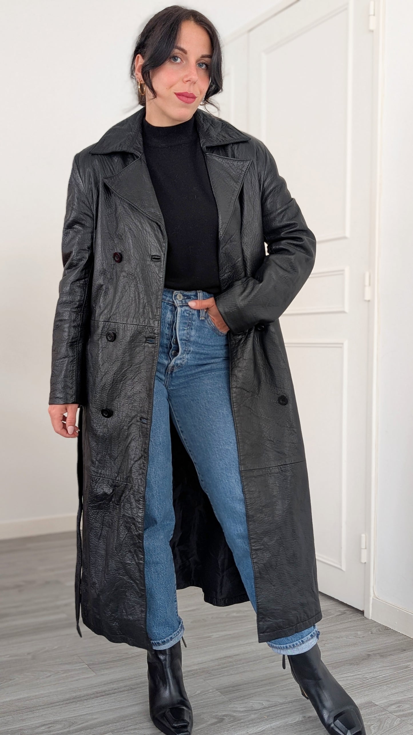 Trench cuir 80s T40