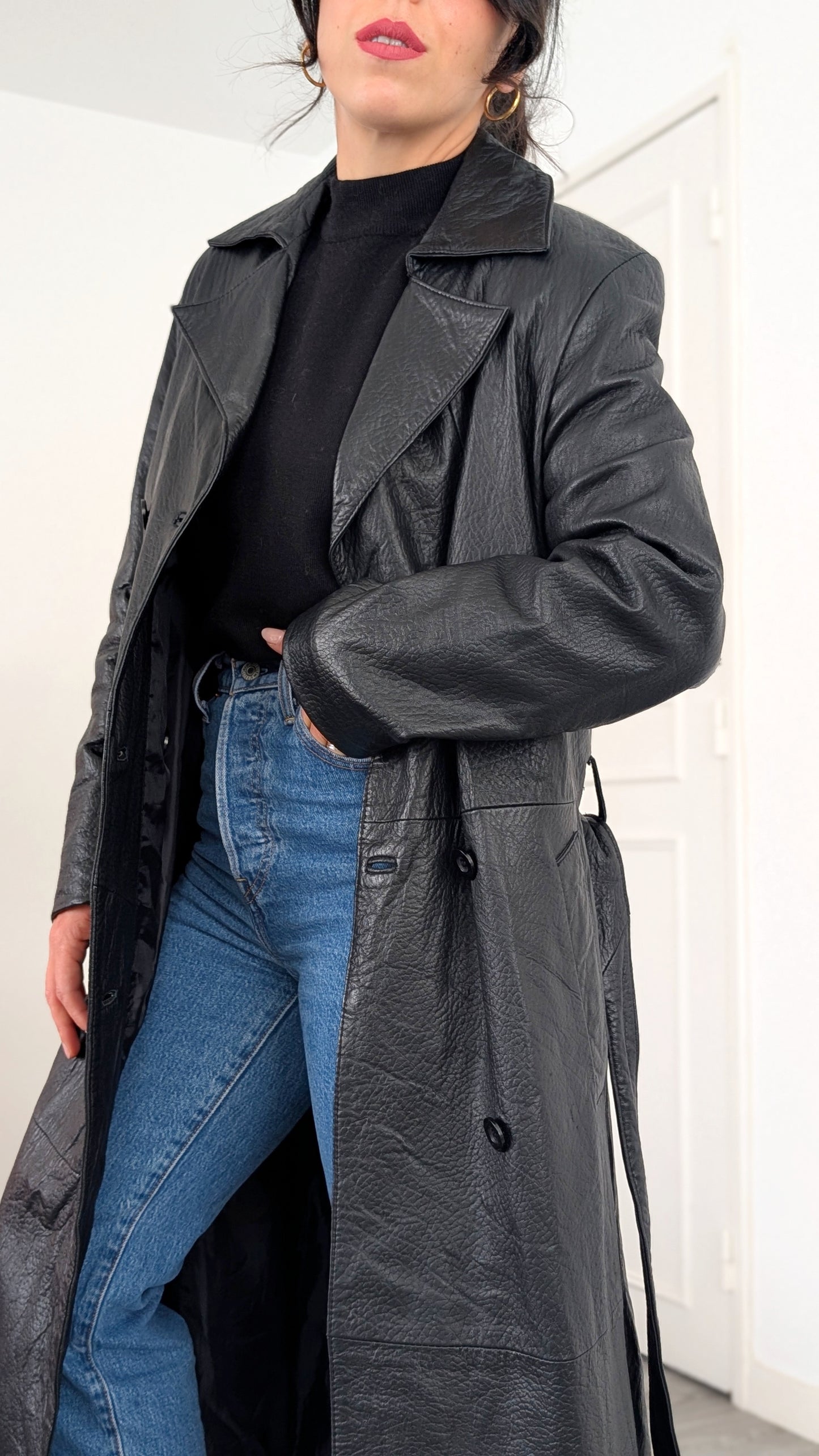 Trench cuir 80s T40