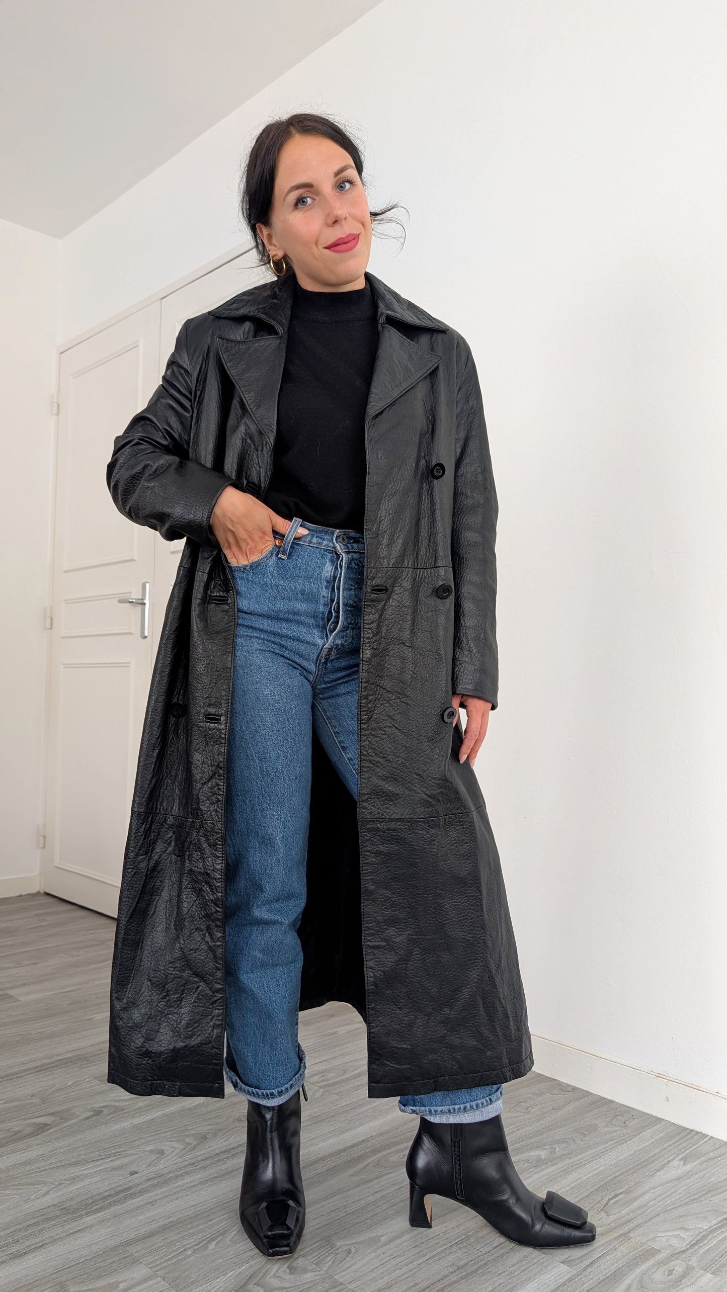 Trench cuir 80s T40