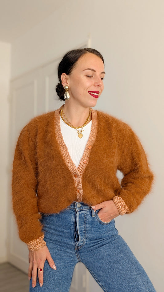 Cardigan angora fait main T40