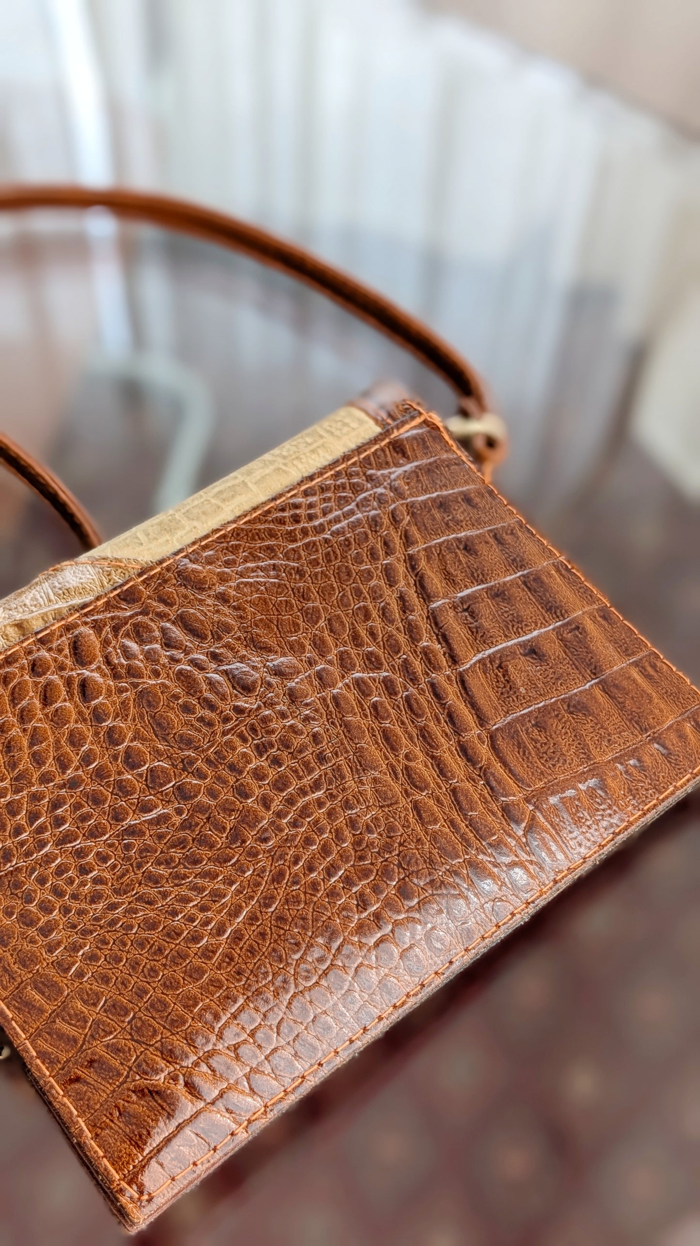 Sac cuir patcwork 70s