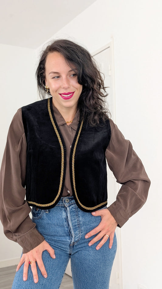 Veste sans manches velours T36-38