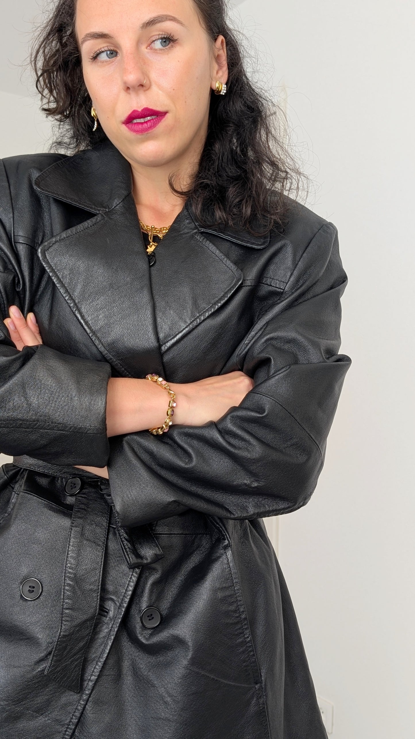 Blazer court cuir T42