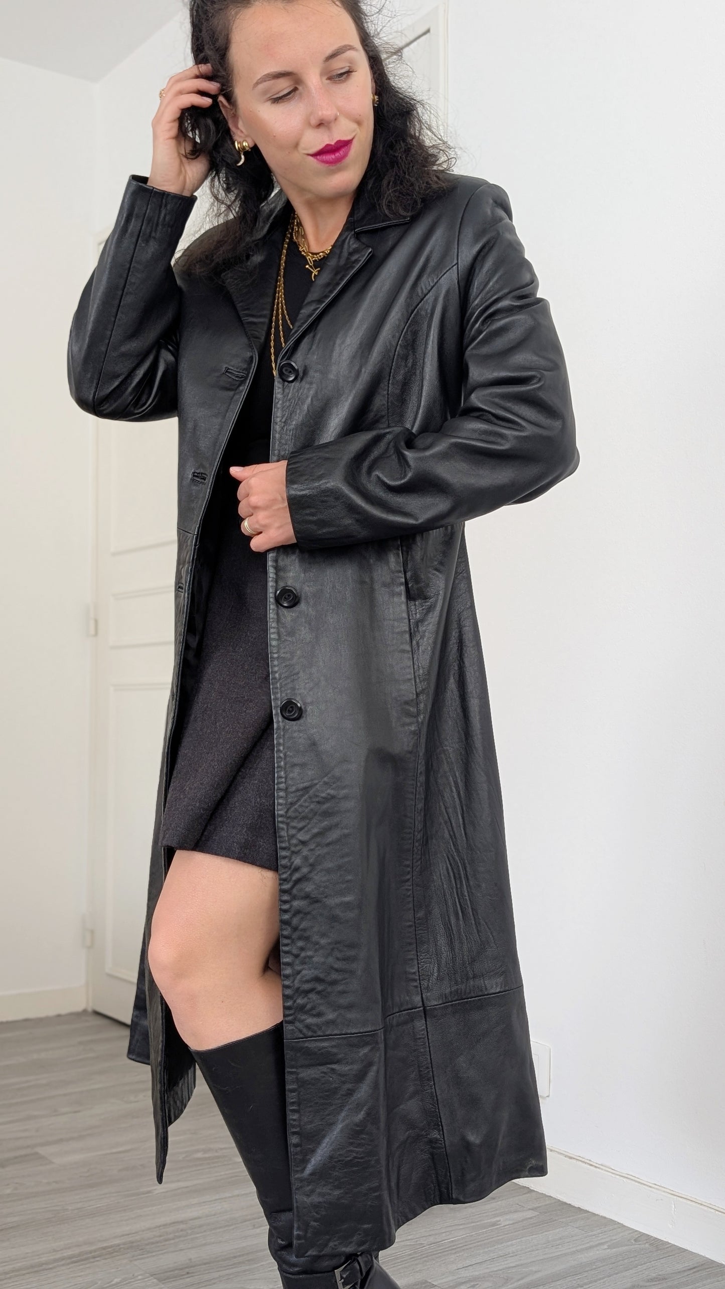 Trench cuir agneau T36-38