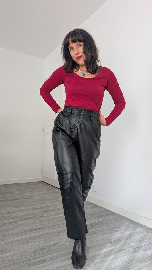 Pantalon cuir 1980 T38