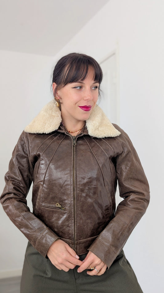 Veste/blouson en cuir et mouton T36