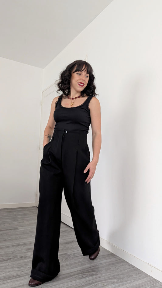 Pantalon palazzo pure laine T36