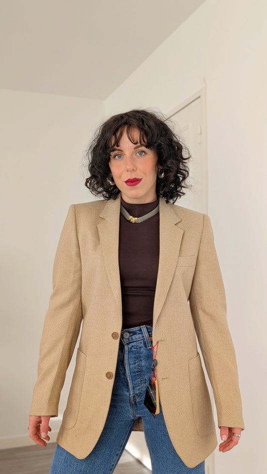 Blazer laine et cachemire 70s neuf T36