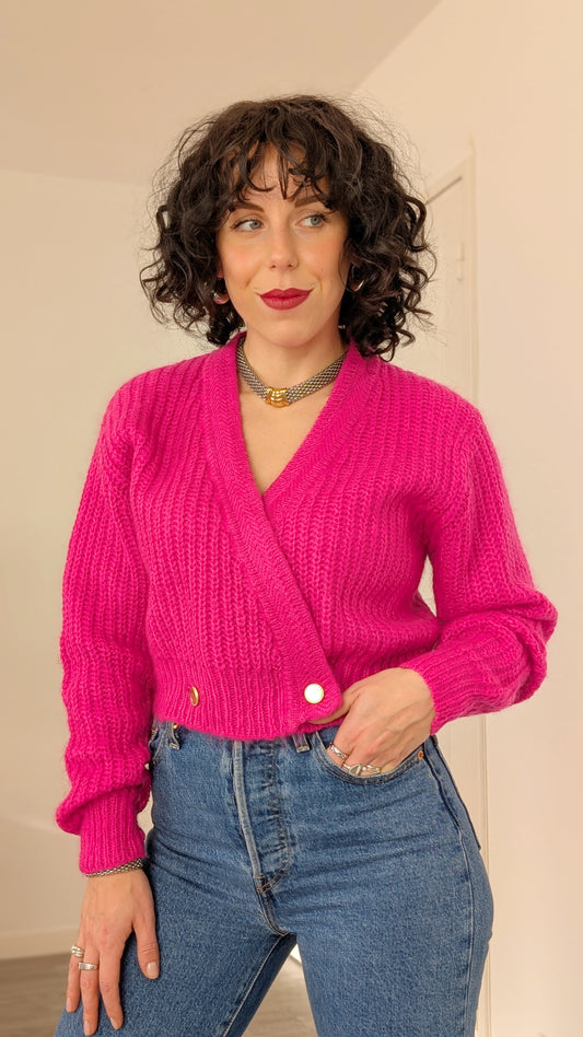 Cardigan laine et mohair 90s T38-40