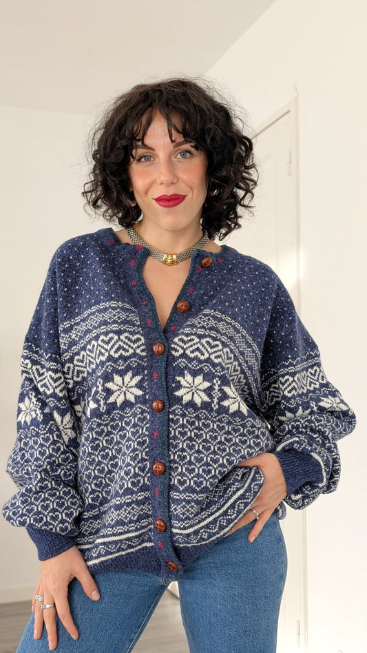 Cardigan d'hiver laine et coton jusqu'à un 44