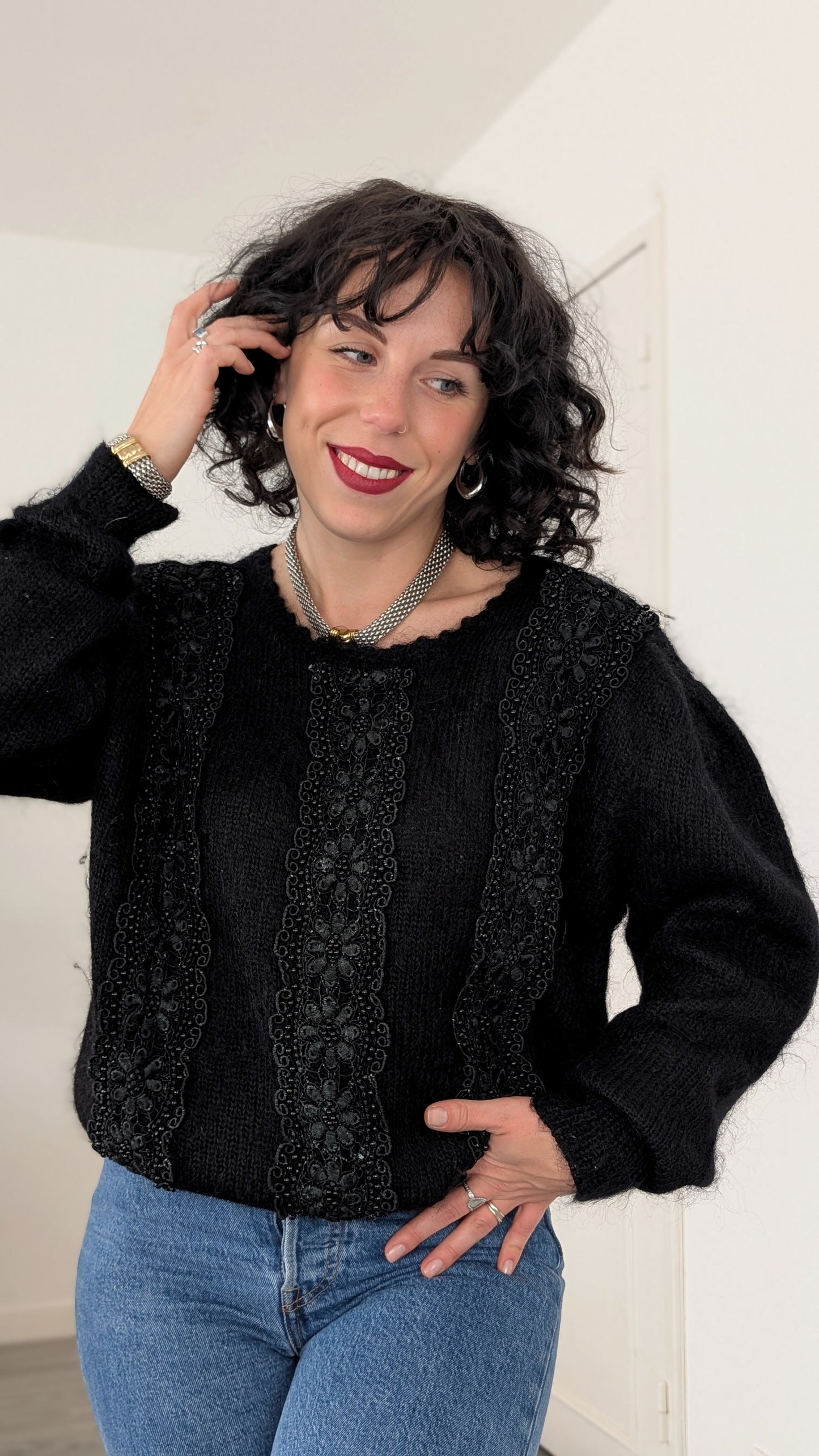 Pull 80s laine et mohair T40-42