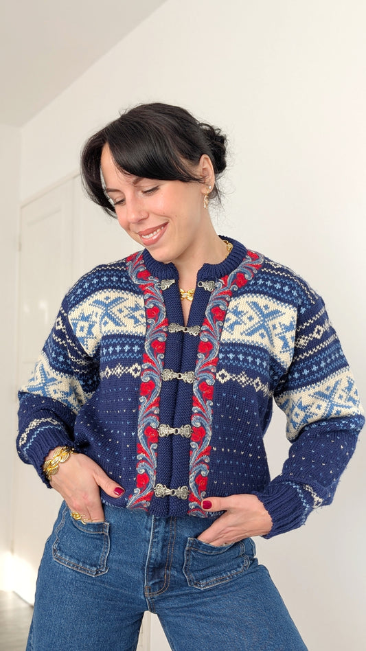 Cardigan norvégien pure laine authentique T36-38