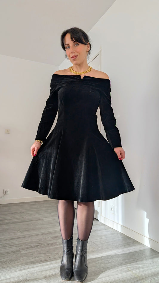 Robe 80s velours de coton T38