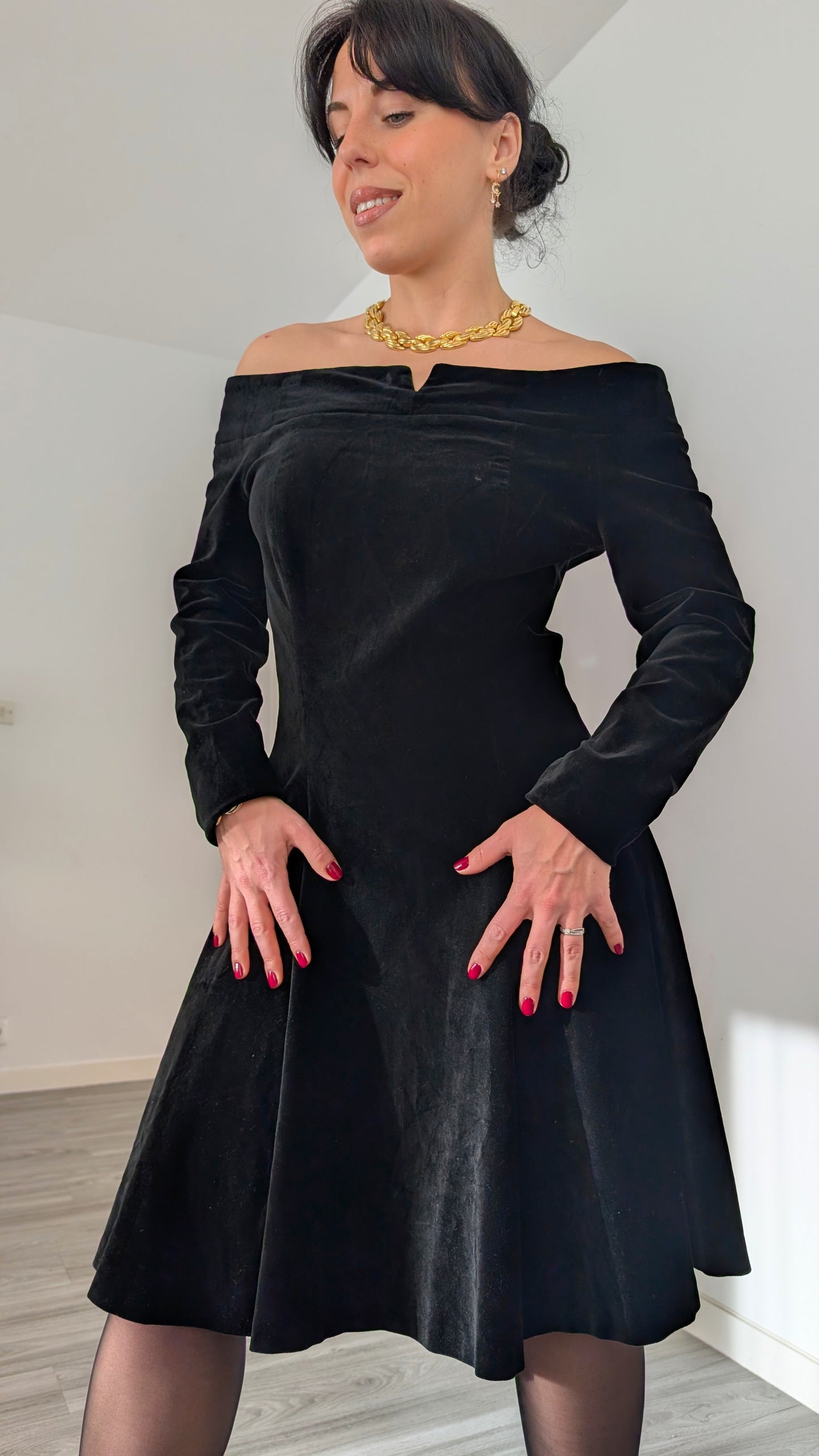 Robe 80s velours de coton T38