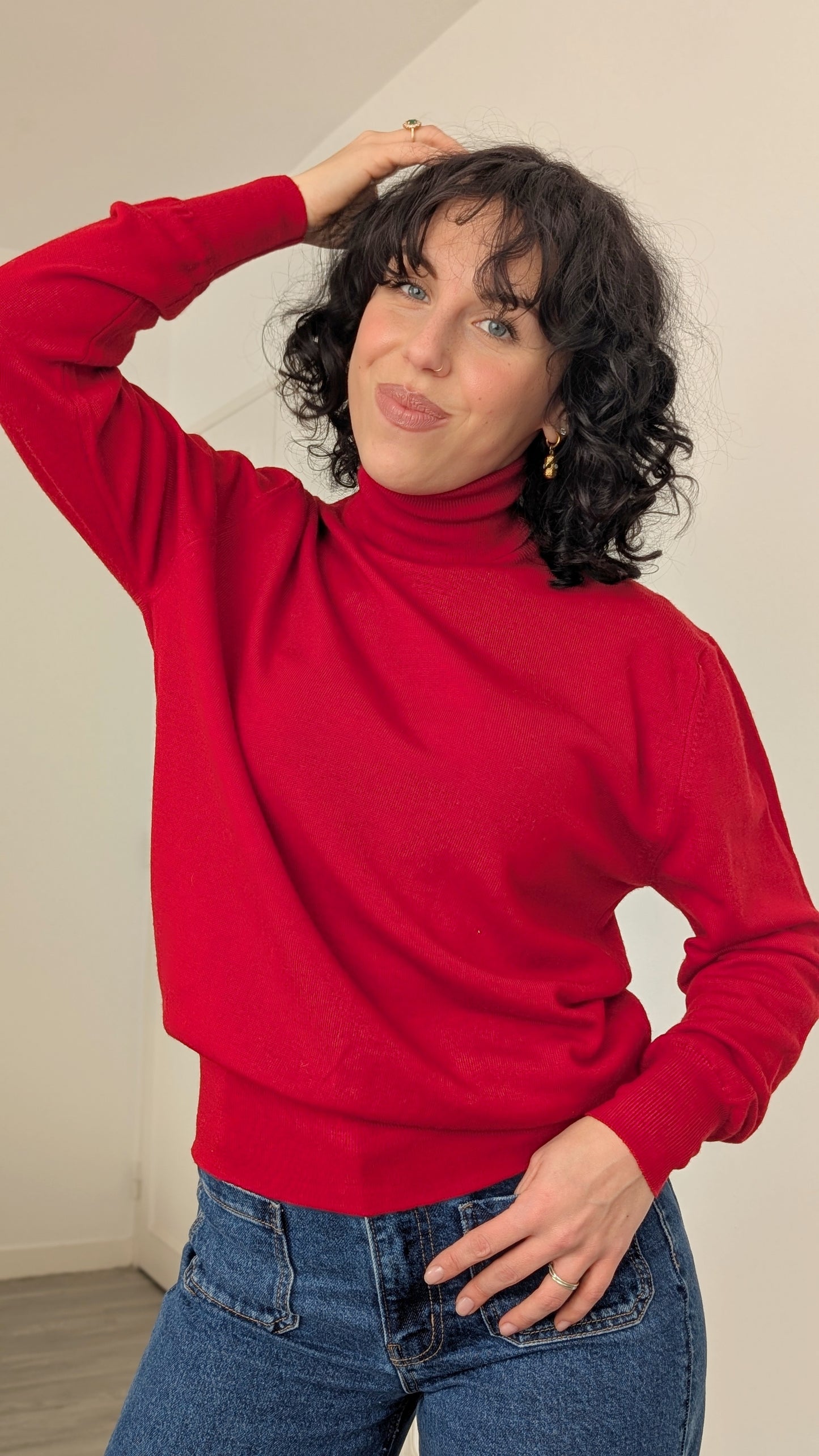 Pull col roulé pure laine T38-40