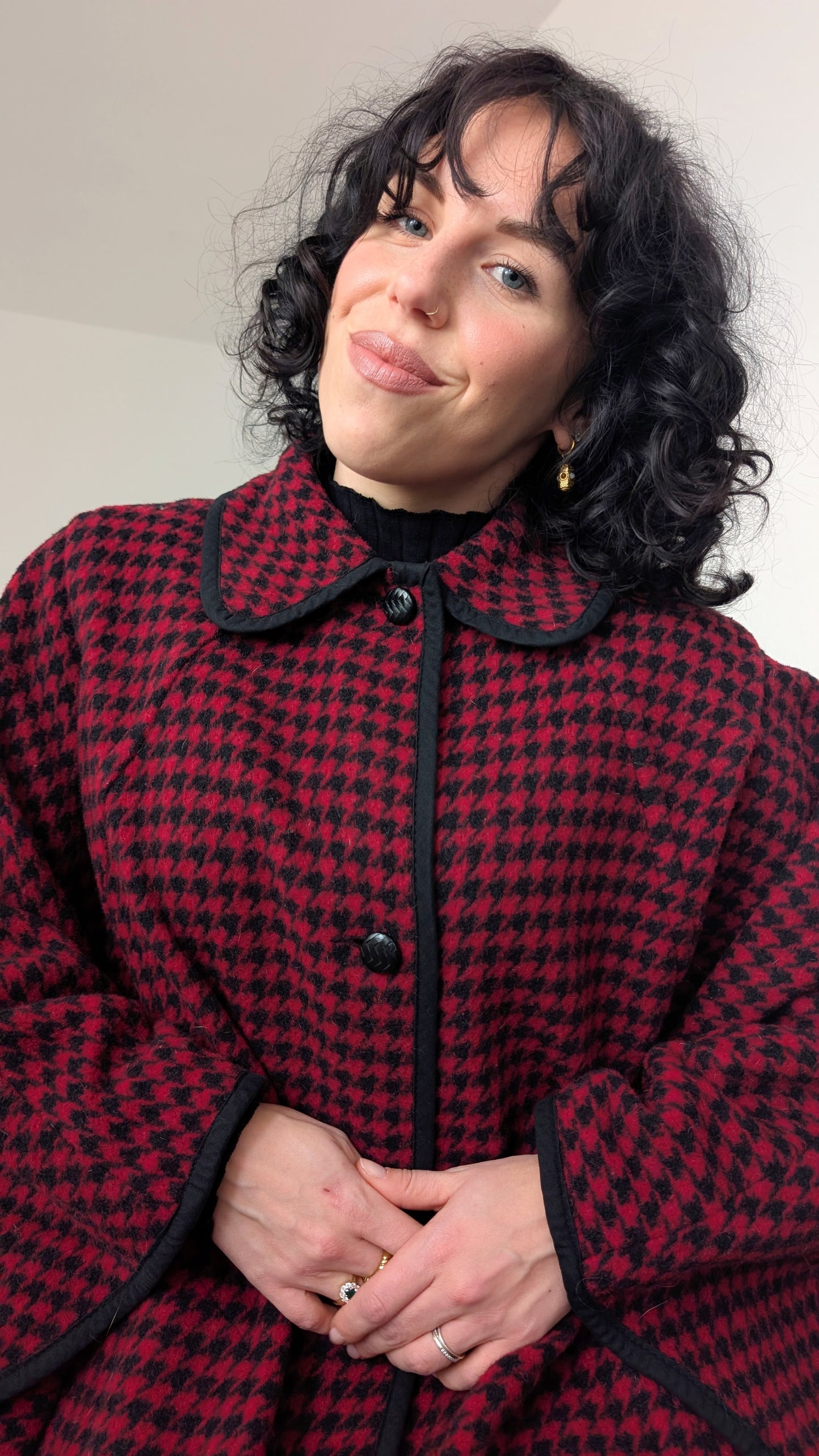 Cape en laine style écossais taille unique