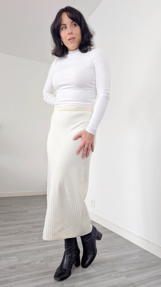 Jupe maille laine mérinos T42