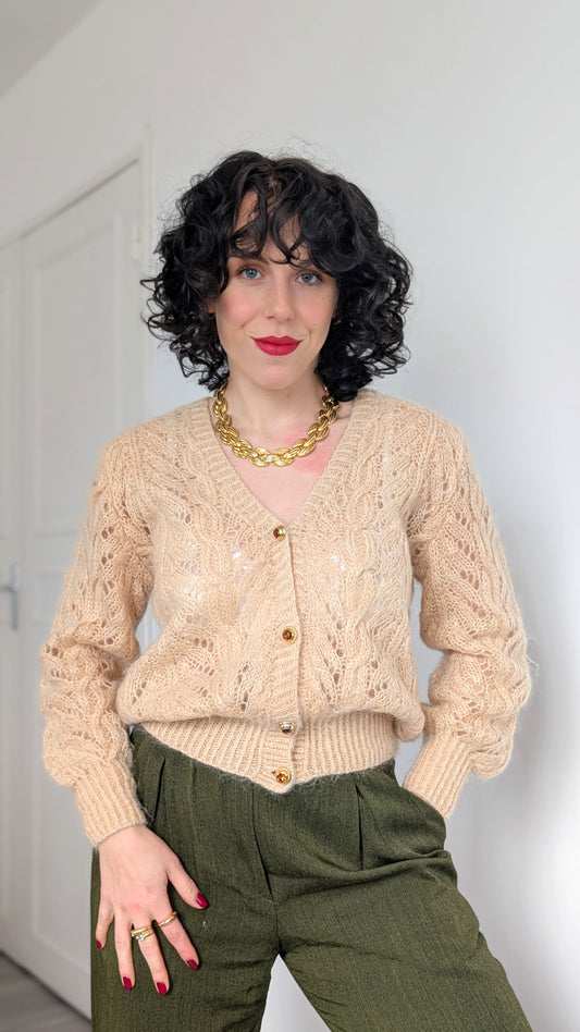 Cardigan laine et mohair T36