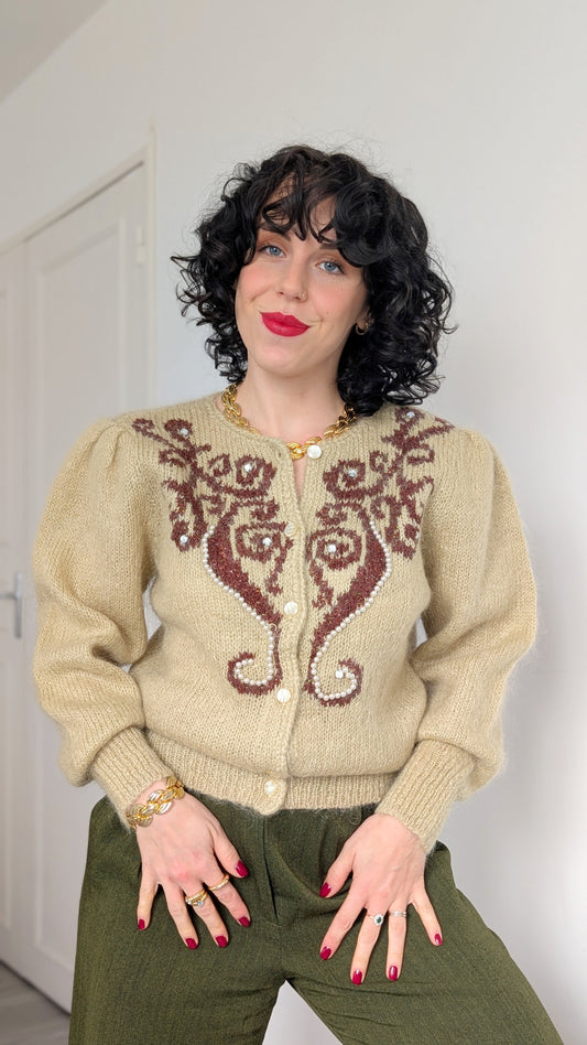 Cardigan laine 80s T38-40