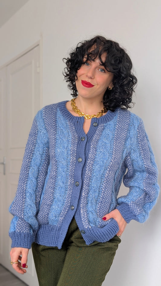 Cardigan laine fait main T40-42