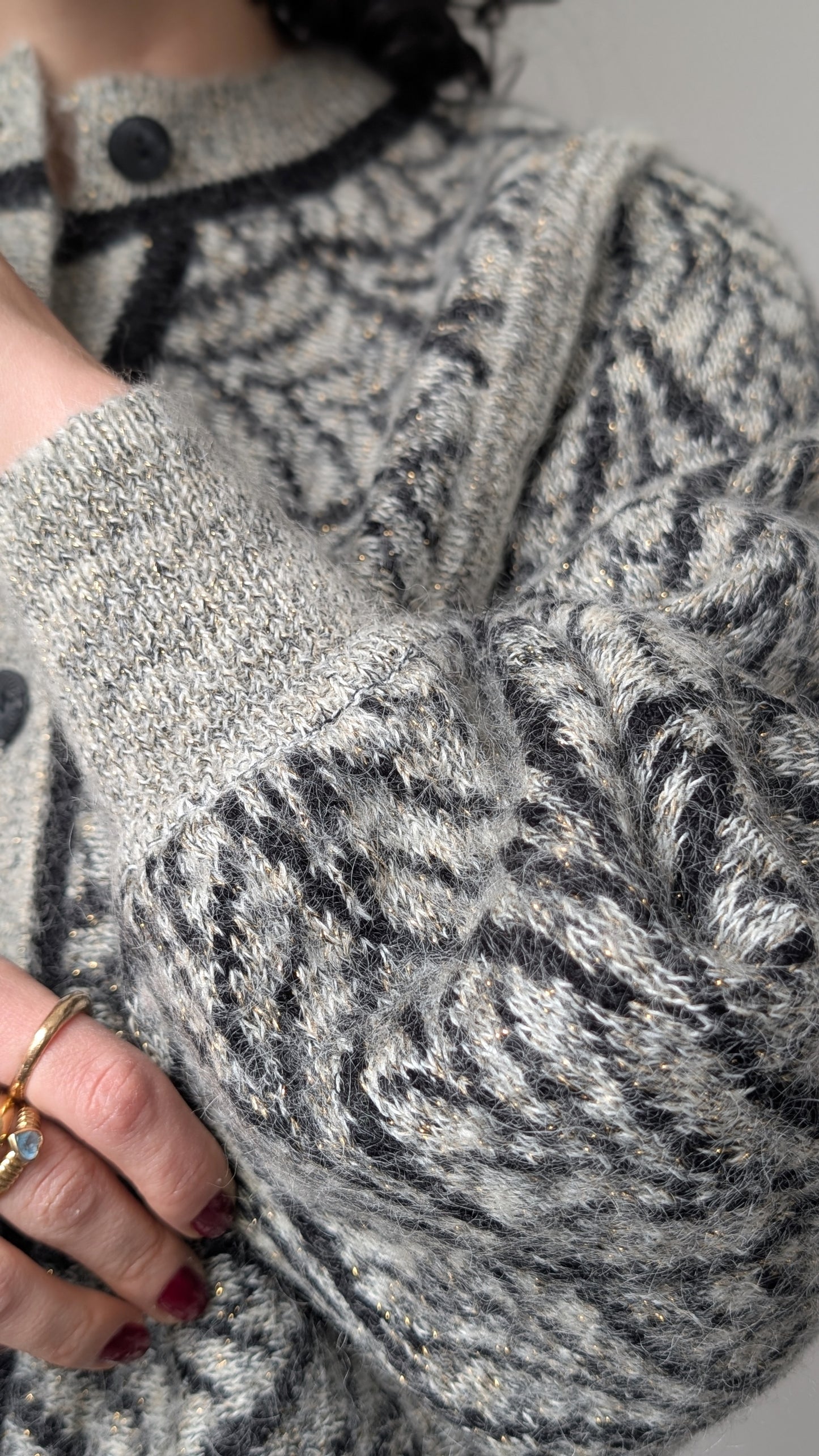 Cardigan laine et mohair 80s T40-42