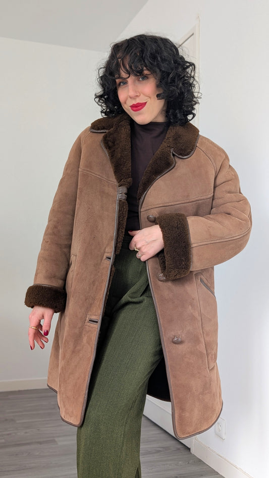 Manteau peau lainée 70s T38
