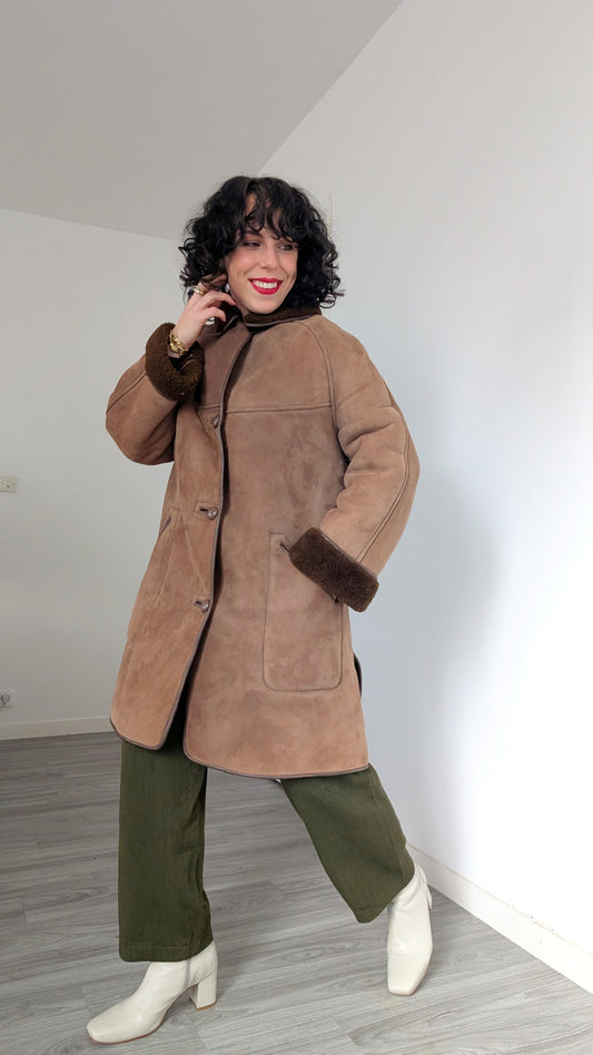 Manteau peau lainée 70s T38