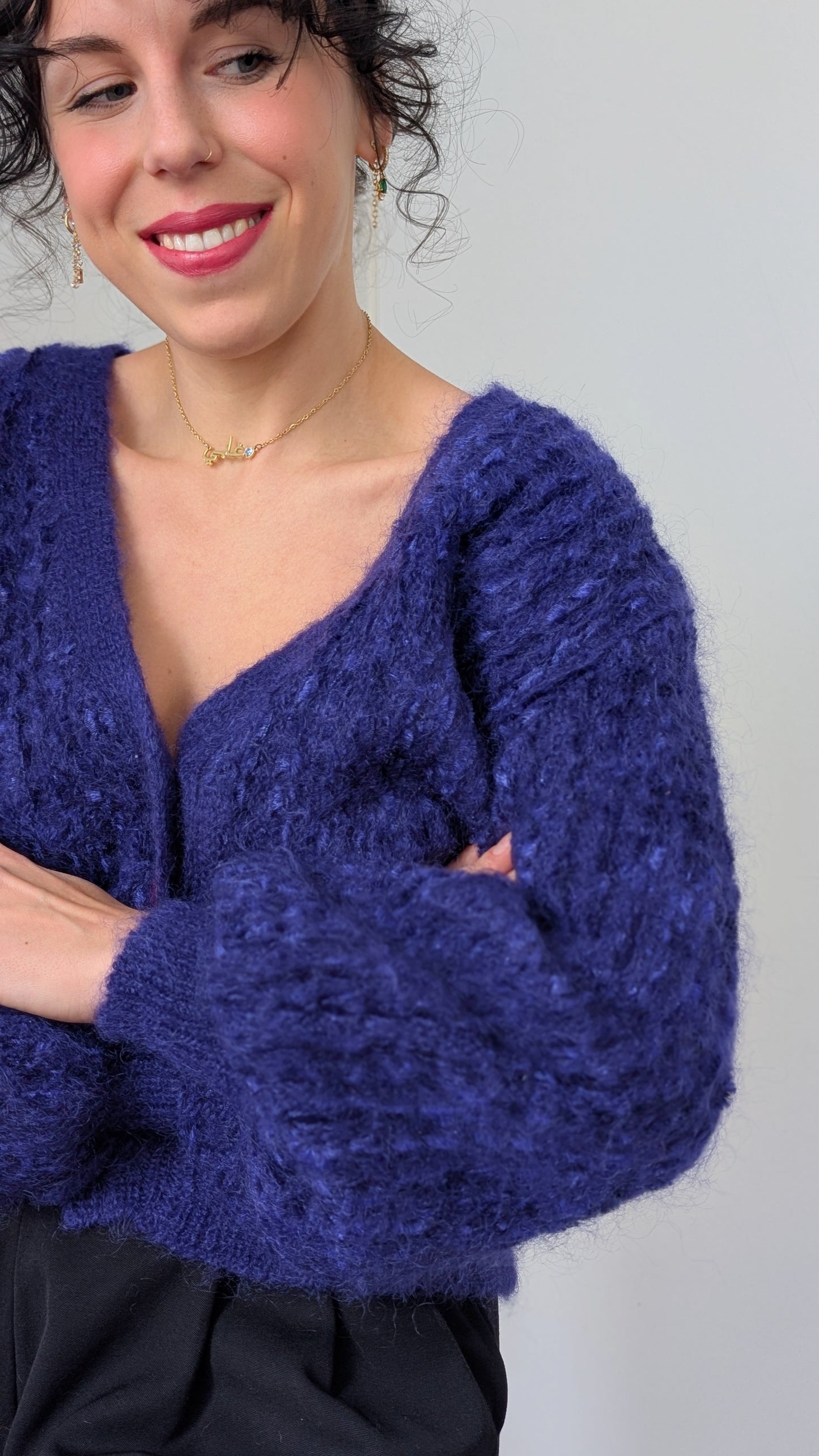 Cardigan laine et mohair 80s T40-42