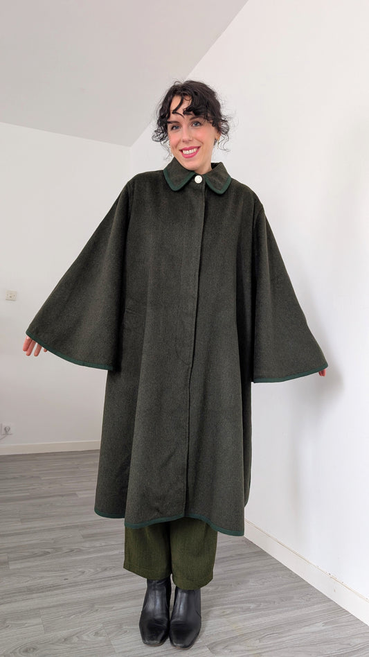 Cape pure laine 80s taille unique