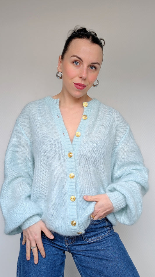 Cardigan super kid mohair 80s du 34 au 44