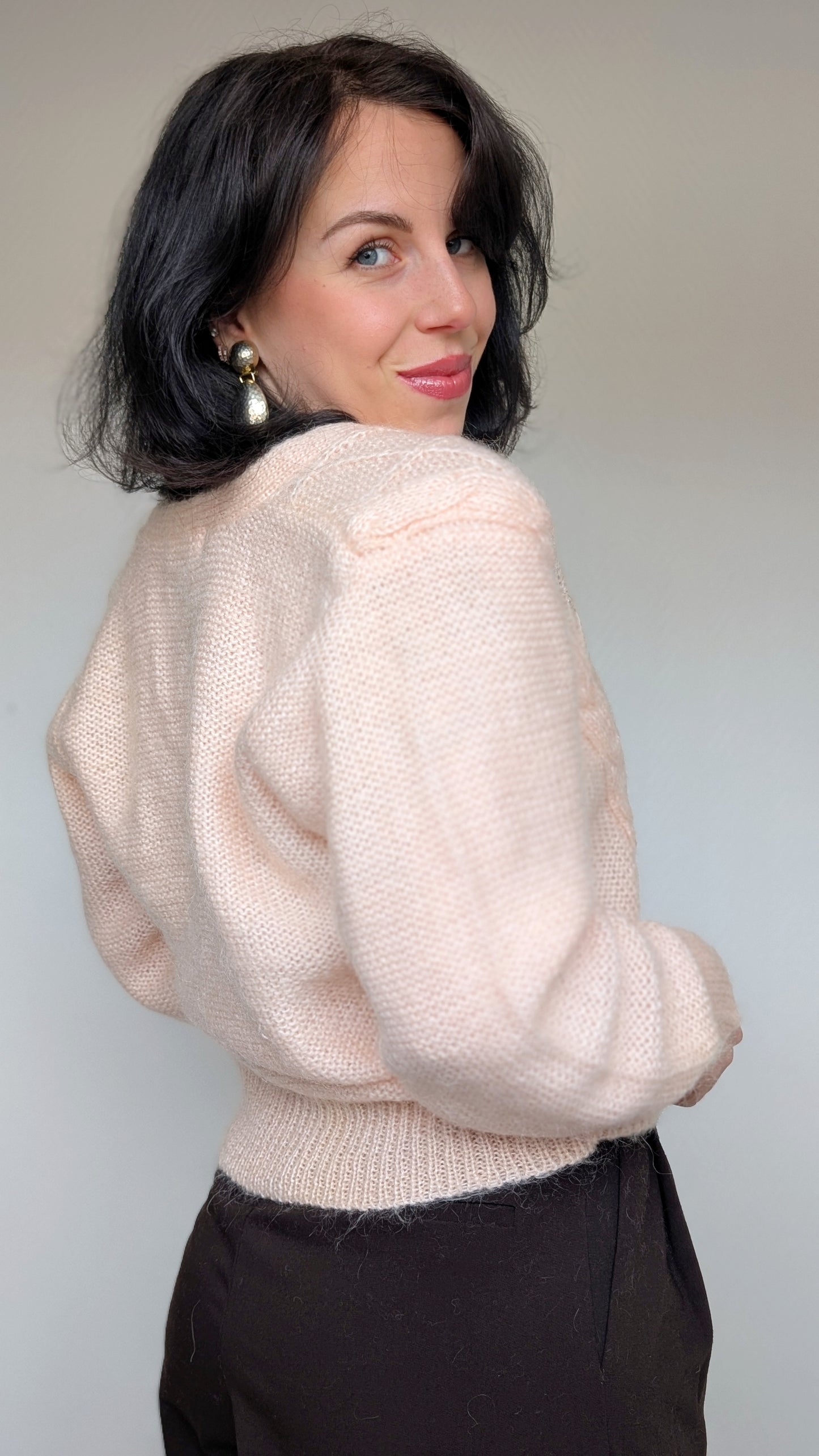 Cardigan laine et mohair 80s T38-40