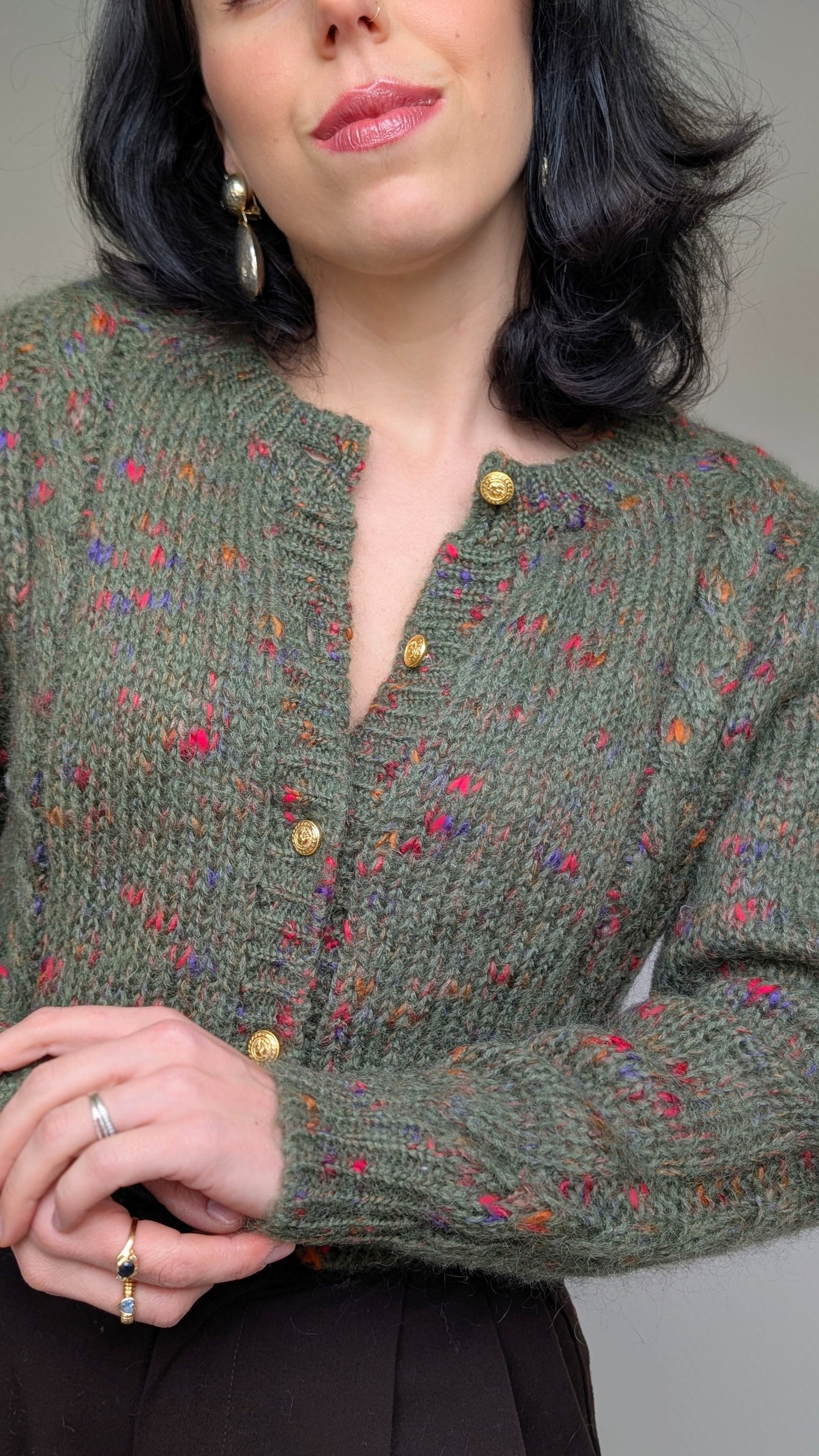 Cardigan laine et mohair 80s T38-40