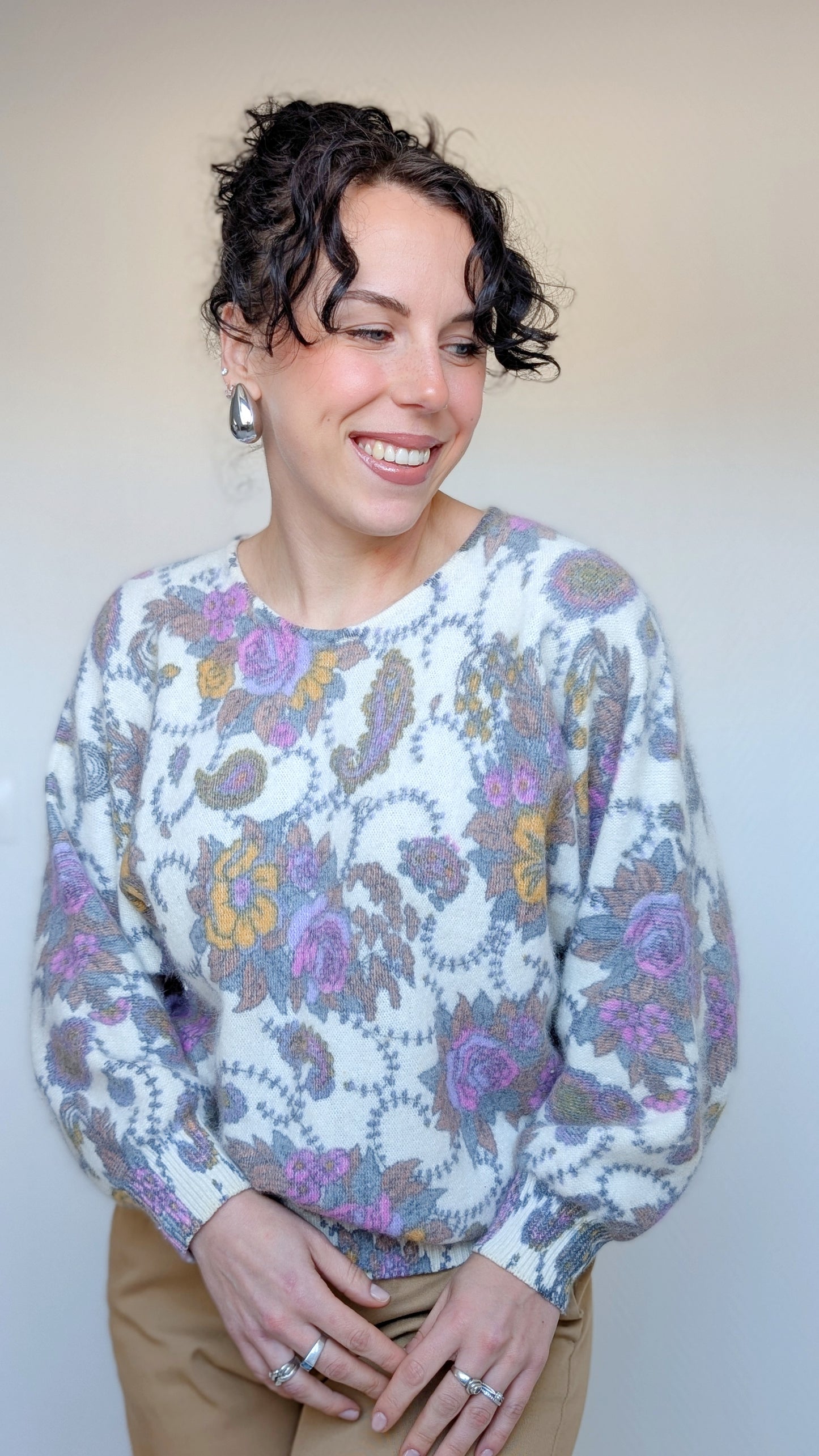 Pull laine et angora 80s taille du 34 au 42