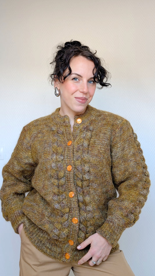 Cardigan 80s laine et mohair T40-42