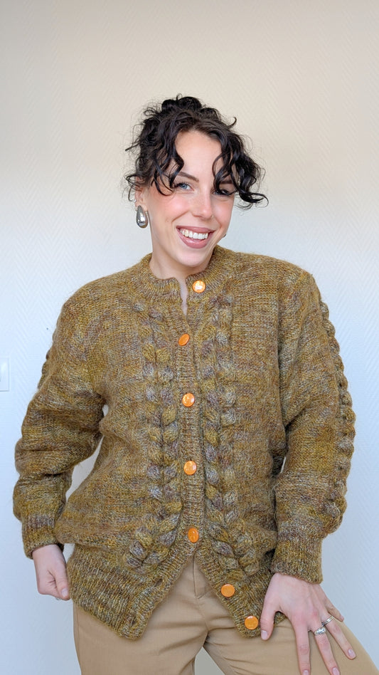 Cardigan 80s laine et mohair T40-42