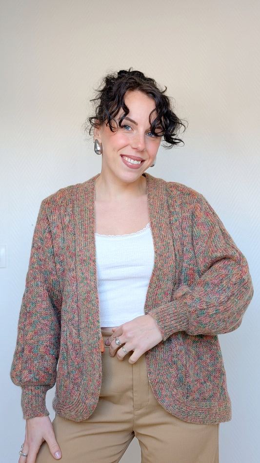 Cardigan laine et mohair 80s T40-42