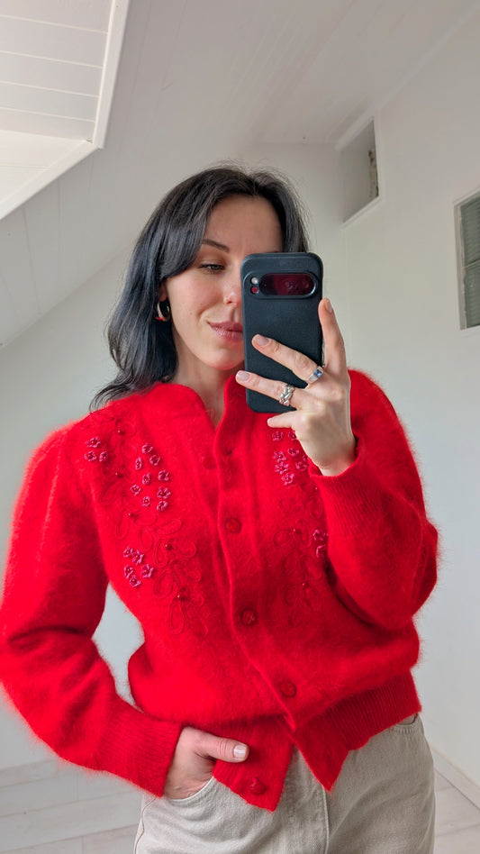 Cardigan angora 80s T36-38