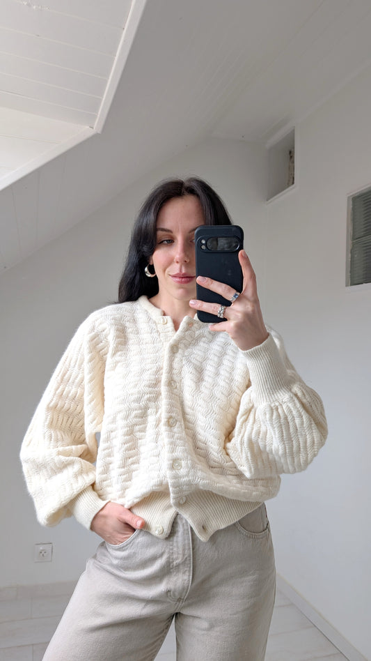 Cardigan laine et angora 80s du 34 au 42