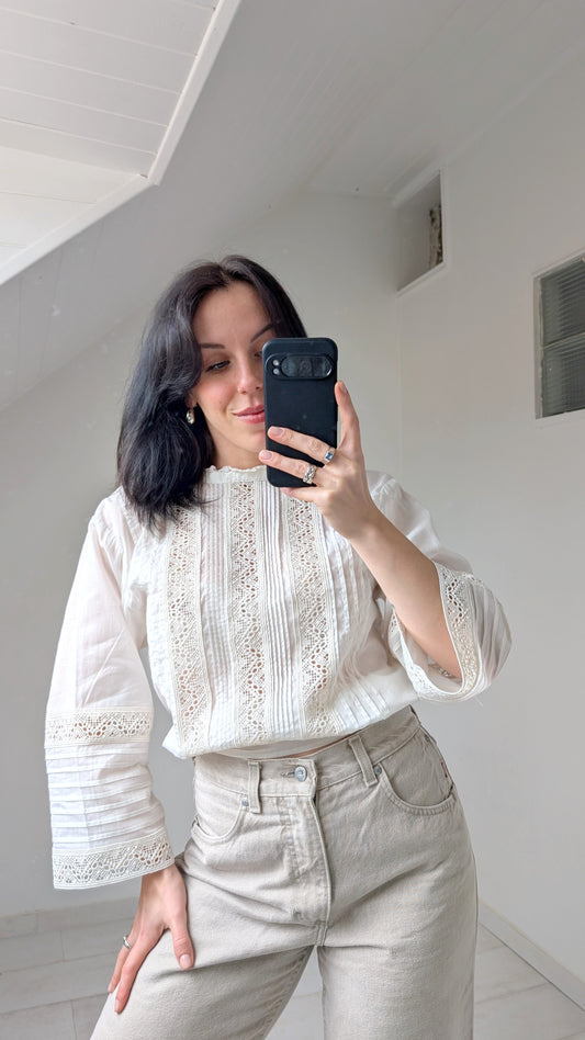 Blouse coton broderies T 36-38-40