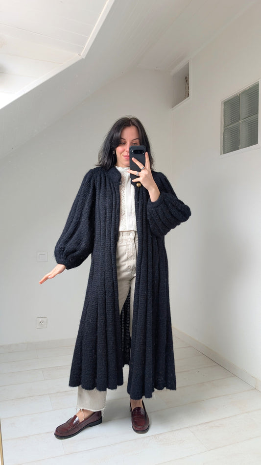 Cardigan fait main mohair 80s du 34 au 42