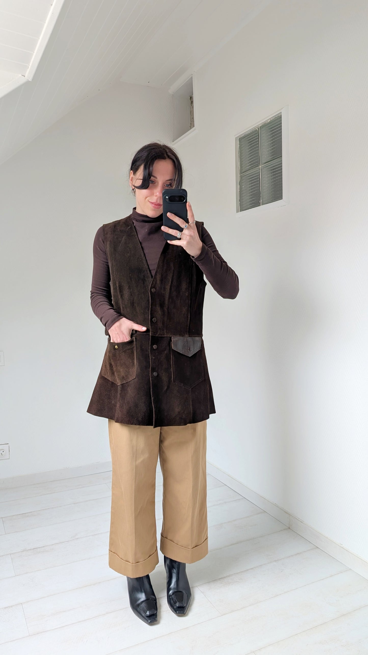 Veste/robe daim 70s T40