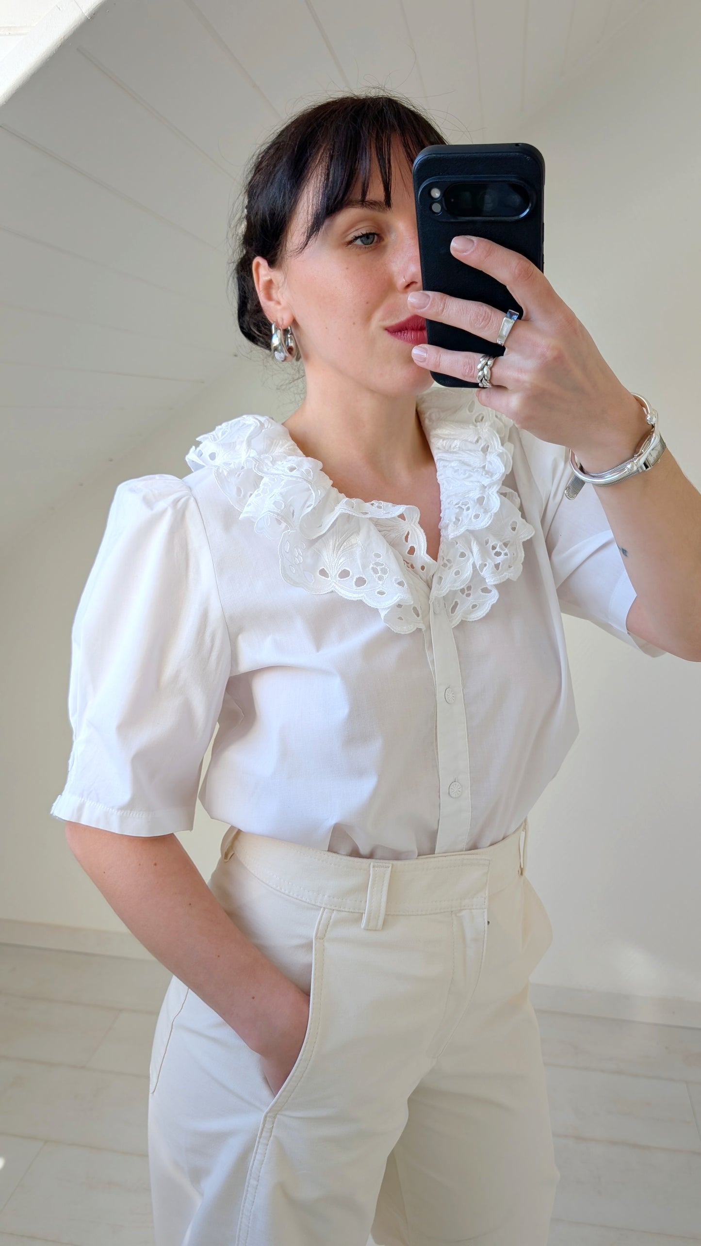 Blouse romantique coton T40