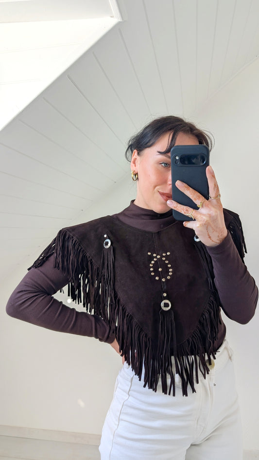 Cape/poncho daim 70s