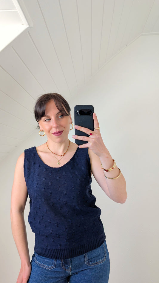 Haut coton tricoté main T40