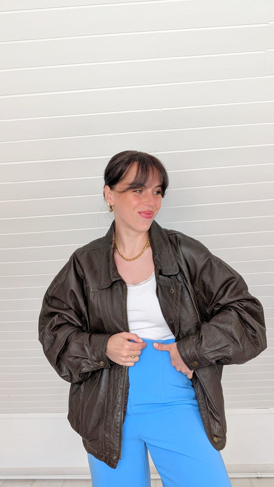 Blouson cuir souple 90s T42-44