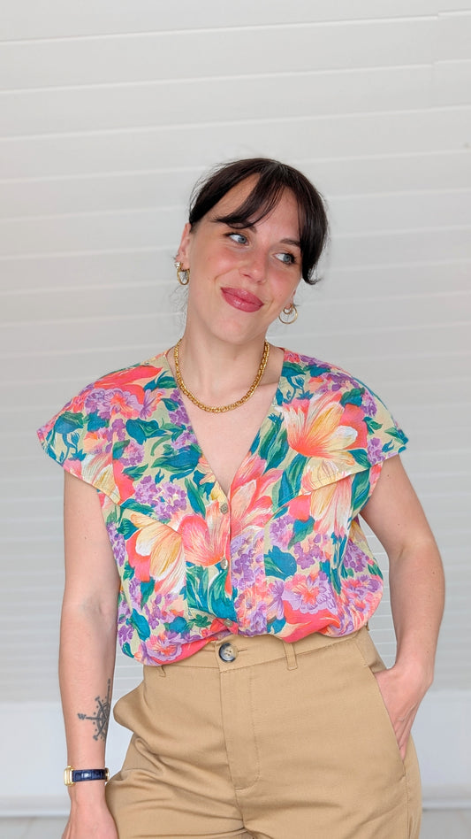 Blouse fluide viscose et coton T40-42
